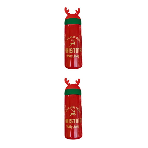 2Stk Vakuumbecher Rot Weihnachts Isolierflasche Thermobecher 1