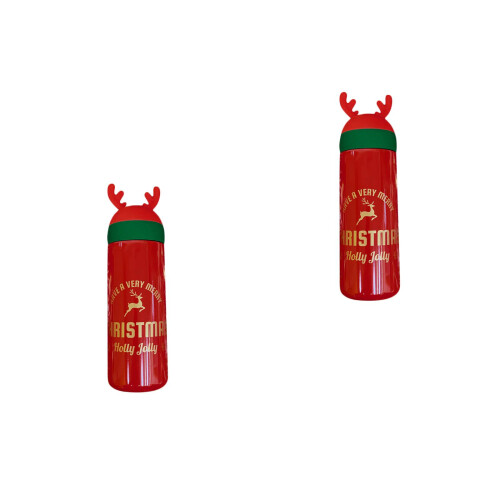 2Stk Vakuumbecher Rot Weihnachts Isolierflasche Thermobecher 2