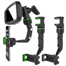 360 Rotatable Car Phone Holder Universal Rearview Mirror Mount Multifunctional Adjustable Navigation Stand Stable