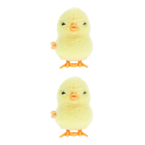 2Stk Wind-Up Kuscheltier Gelb Springt Party Geschenk 1