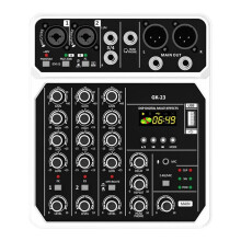 4-Channel Audio Mixer Console Professional Audio Mixer with Wireless Microphone USB for DJ Karaoke PC Guitar