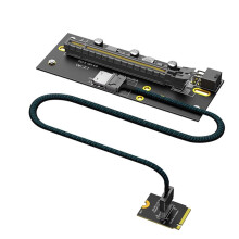 Adaptador M.2 M-Key 2230 para PCI-e 4.0 X16 com Cabo de Extensão Oculink SFF-8612 para Placa Gráfica Externa, Orientação Correta.