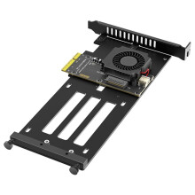 Placa Adaptadora SSD PCIe 5.0 X4 para E1.S/E3.S (EDSFF Gen-Z) com Ventoinha de Resfriamento