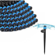 60pcs Quick Connect Drip Irrigation Emitters, Suitable for 1/4 Inch Pipes, Adjustable the Garden Water Rate