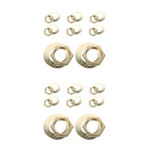 2Sets Metall-Uhrzubehör Gold Mit Muttern Dichtungen Für Wanduhren DIY