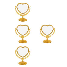 4Stk Vintage Kosmetikspiegel Herzform Golden Für Schlafzimmer