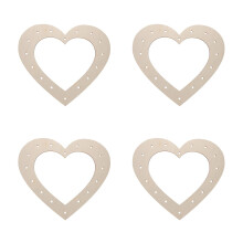 4Stk Herzförmiger Holzkranzrahmen Khaki Zum Basteln Und Valentinstag