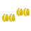 2Stk Gelbe Keramik Bananenform Stäbchenhalter & 1