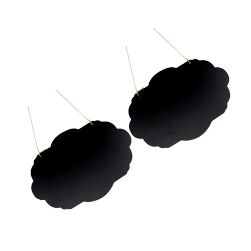 2Stk Dekorative Wolkenförmige Holztafeln Doppelseitig Mit Band