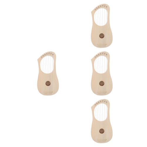 4Sets DIY Holz Harfe Set Für Kinder Anfänger 7 Beige Kit