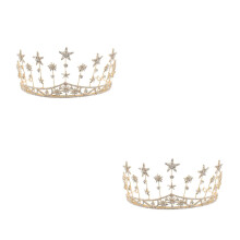 2Stk Goldene Kristall Haarspange Star Haarschmuck Hochzeitsdeko