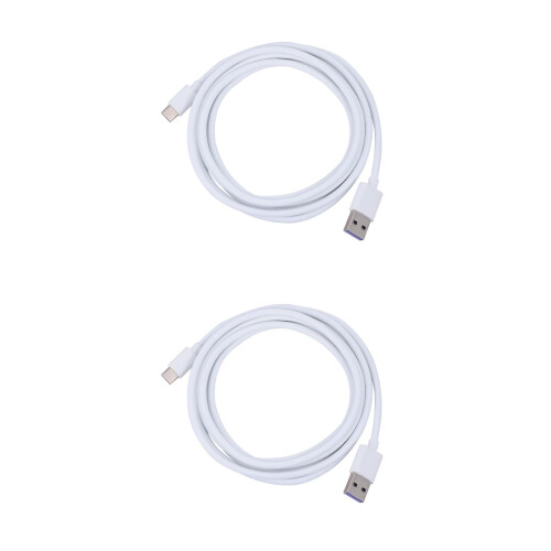 2Stk Schnelles Phone Charging Kabel Type-C Weiß Aluminium