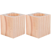 2Stk Tischbein Erhöher Aus Holz, Und , Naturfarbig