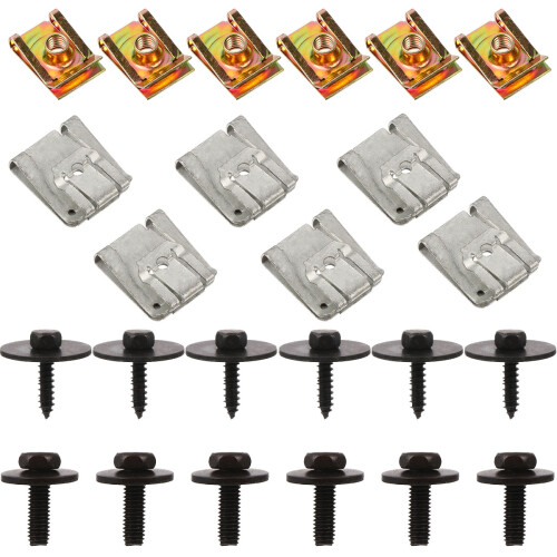 24Stk Unterfahrschutz Clips Set Kohlenstoff Bunt