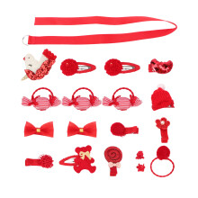 18Stk Rote Stylische Haarclips Aus Stoff Für Kinder, Zart Und Bequem