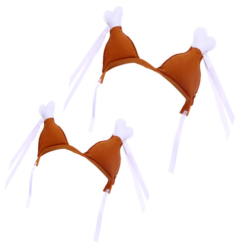 2Stk Weißes -Haarband Mit Chicken Leg Design, Und