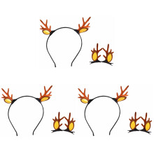 3Sets Braune Geweih-Haarbänder Und Haarspangen Für Party Accessoires