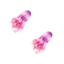 2Stk Curly Wavy Perücke Aus Synthetischem Haar Cosplay Damen Wig
