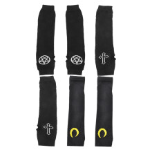 3Paar Ninja Halb Finger Strick Armstulpen Cosplay