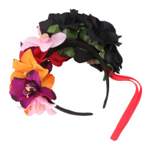 3Stk Schwarze Blumengirlande Haarband Für Halloween Und Festivals
