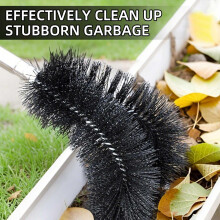 Gutter Cleaner 4.4M Telescopic Roof Gutter Cleaning Tools Kit with Adjustable Angle Pole Gutter Brush Scoop, for Removing Leaves, Debris & Spider Web
