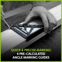 TRACER Speed Square 110mm (4.5 Inch). Rafters Square with Metric and Hip & Valley Scales. Roofing and Carpentry Marking Tool