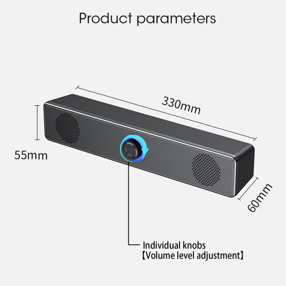 Fayaz Usb Computer Speakers, 6W Computer Soundbar For Pc,Desktop Laptop,Usb Tablet, Mini Portable Soundbar With 3D Surround Stereo, Broad Compatibili 5006177100838