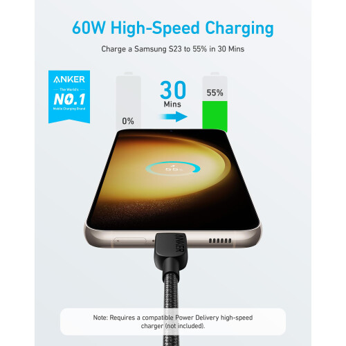 Anker Anker USB C Cable, 310 USB C to USB C Cable (10ft/3m), (60W/3A) Fast Charge for 1