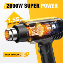 SEEKONE Heat Gun 2000W Hot Air Gun with Adjustable Temperature 50600