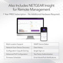 NETGEAR 28-Port PoE+ Gigabit Ethernet Smart Switch (GS728TXP) - Managed, Optional Insight Cloud Management, 24 x PoE+ @ 190W, 4 x 10G SFP, Desktop or