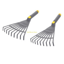 (para color gris) Rastrillos de plástico de nueve púas, adecuados para el hogar, el jardín y la agricultura.