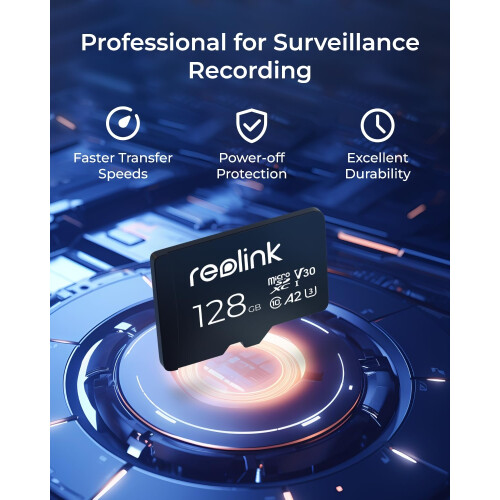 Reolink 128GB MicroSDXC Memory Card, Class 10 A2 U3 TF Memory Card, Compatible Security Camera 2