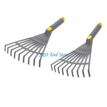 (para gris)A2UD 2 rastrillos de mano de plástico con diseño de nueve dientes para jardinería, paisajismo