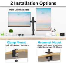 MOUNTUP Dual Monitor Stand, Adjustable Monitor Arm Desk Mount for 13-32 Inch Screens, Double Arm with Tilt Swivel Rotate, VESA: 75x75mm & 100x100mm,