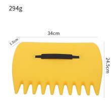 (Amarillo) Rastrillo de jardinería de mano, conveniente para limpiar escombros en el patio y el césped,