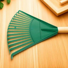 Rastrillo de plástico ligero para césped, rastrillo de mano para jardín, para hojas, limpieza de césped,