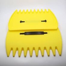 (Amarillo, 33,5 x 24 x 1,5 cm) Clip para hojas caídas de exterior, rastrillo de plástico para jardinería,