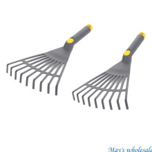(para color gris) Rastrillos de plástico de nueve púas, adecuados para el hogar, el jardín y la agricultura.