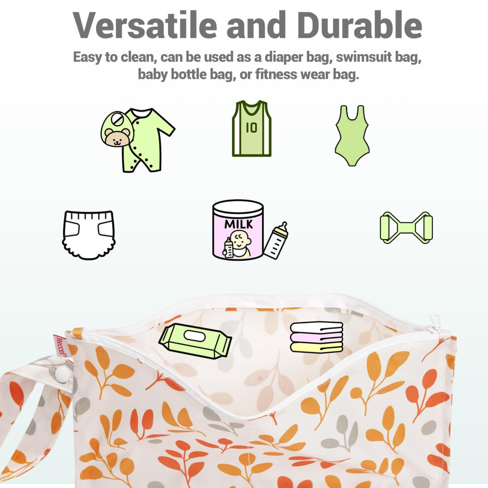 Heccei Waterproof Wet Dry Bags Reusable Washable Cloth Diaper Nappy Ba