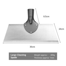 Pala metálica de acero inoxidable para desherbar (30 cm), pala multiusos para jardín y exteriores.