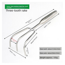 (Rastrillo de tres dientes) Herramientas para la pesca en el mar Rastrillo de playa de acero inoxidable