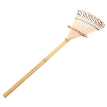 Rastrillo de mano para jardín, material de bambú, ligero, portátil, herramienta para aflojar tierra,