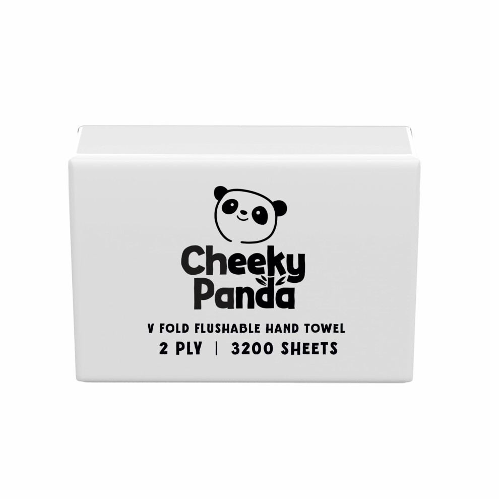 The Cheeky Panda Bamboo V Fold Paper Towels | 3200 Sheets (20 Packs Of 160) 2 Ply Paper Hand Towels For Dispensers