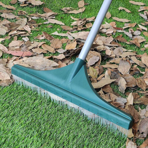 Artificial Turf Rake Telescopic Pole Multifunctional, Grass Brush Broom, Leaf Rake for Artificial Grass