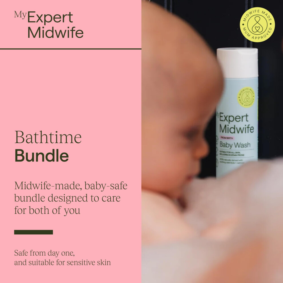 My Expert Midwife Mum Baby Bathtime Bundle Including No Harm Baby Bot