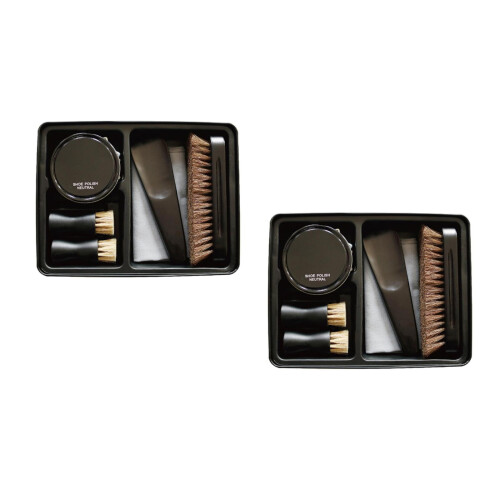 2Stk Schuhpflege Set Mit Polierbürste Schuhcreme Langlebig