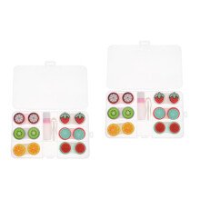 2Stk Brillenetui Set Transparent Kleine Aufbewahrung Linsenbox
