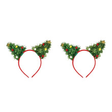 2Stk Haarreifen Weihnachten Baum Haarschmuck Bügler Bunt