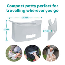 Potette Fold ‘N’ Go Travel Potty – Compact Portable Potty for Toddlers & Kids | Foldable Baby Toilet Seat with 3 Disposable Liners | Ideal for