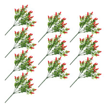 10Stk Künstliche Chili Bouquets PVC Rot Mehrfarbig